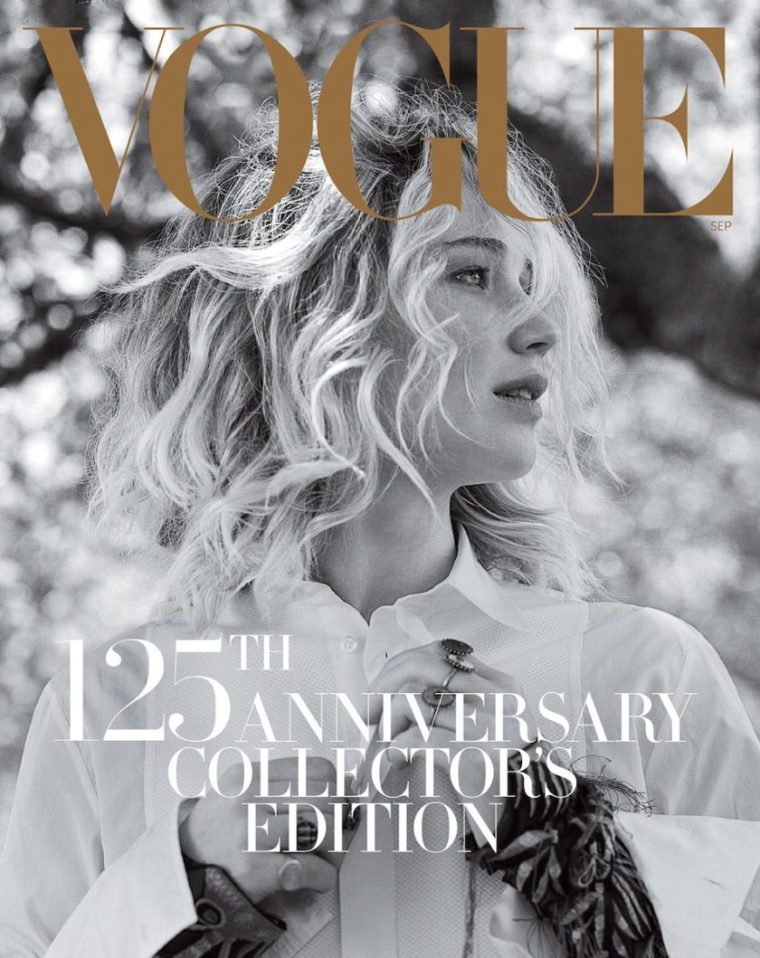 Portada revista Vogue September Issue Jennifer Lawrence fotografiada por Bruce Weber | EstiloMarqués